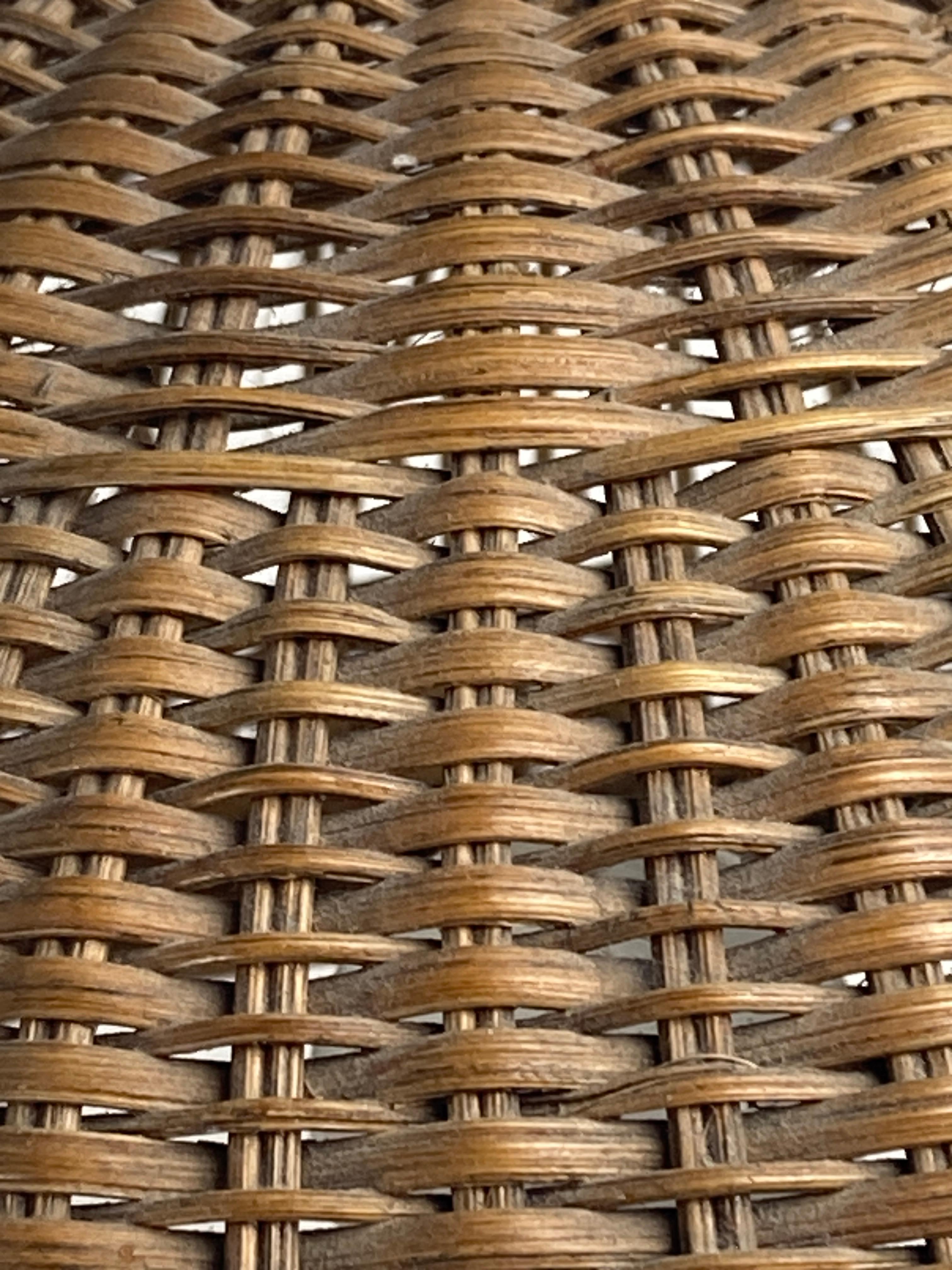 Art deco rattan wicker mushroom table lamp, ca 1930s 4
