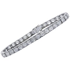 Bracelet Art Déco Raymond Yard en diamant taille vieille Europe de 11 carats