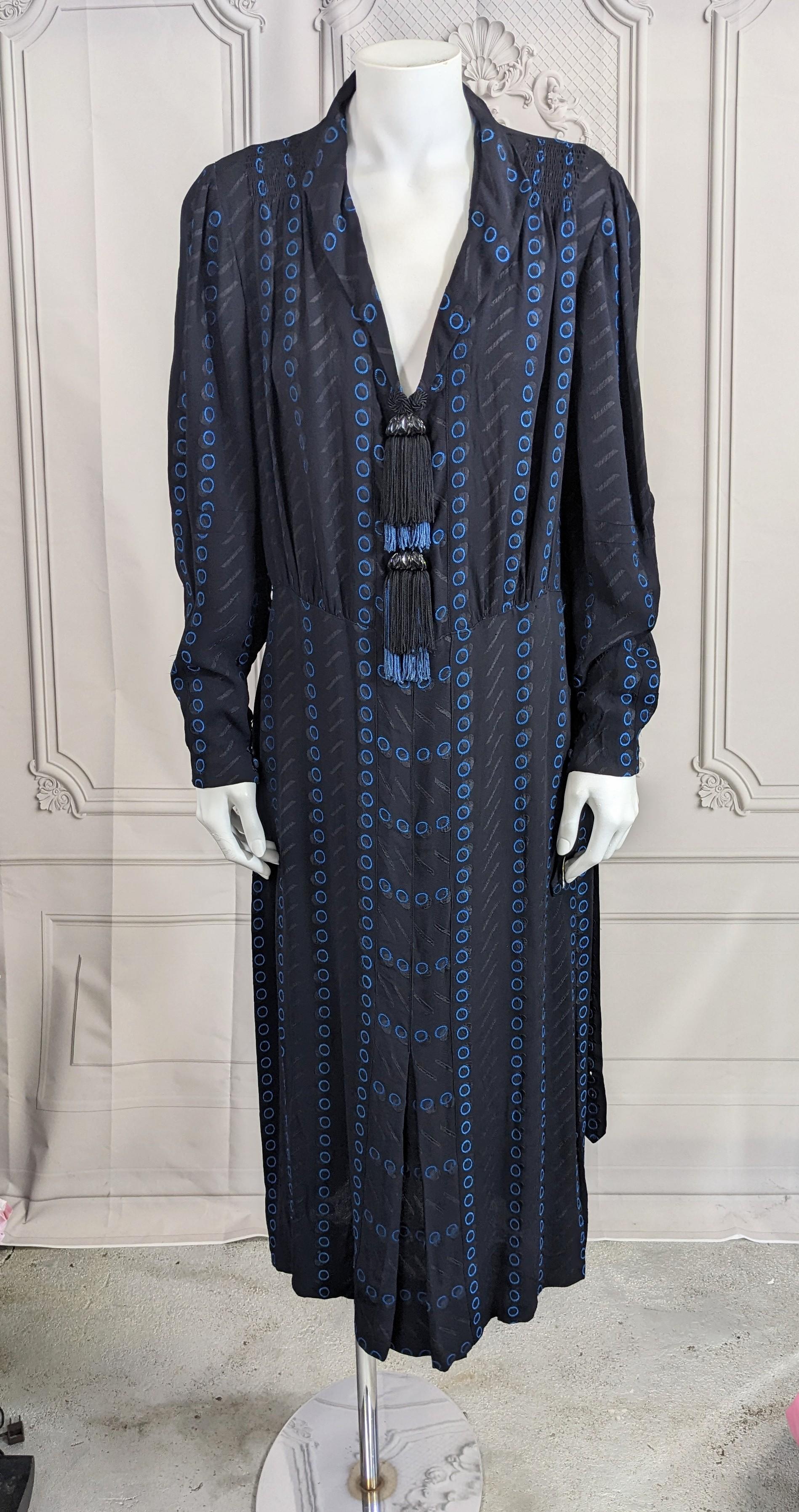 Art Deco Rayon Day Dress, Retailed by Moore's Honolulu  For Sale 5