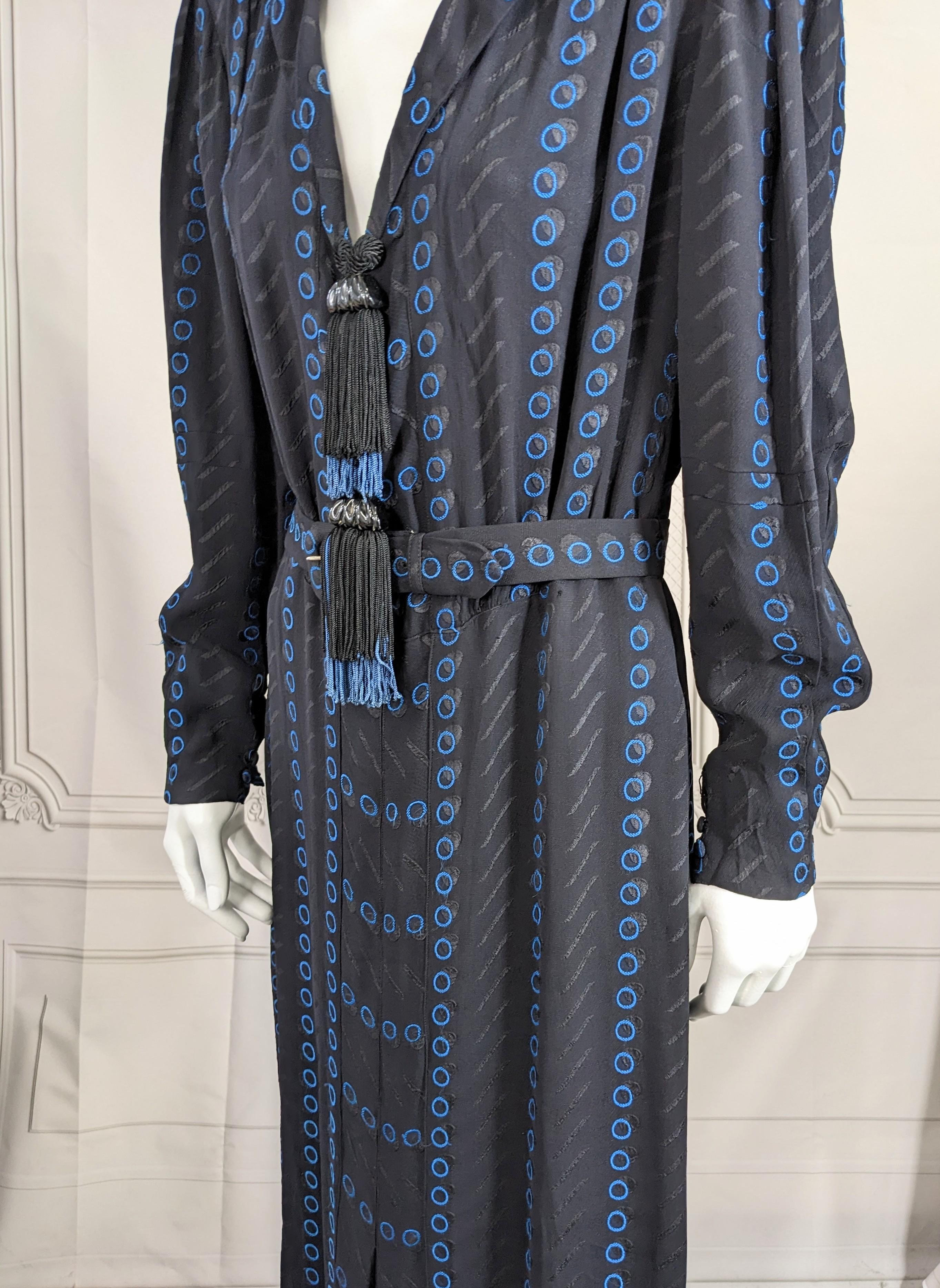 Women's Art Deco Rayon Day Dress, Retailed by Moore's Honolulu  For Sale