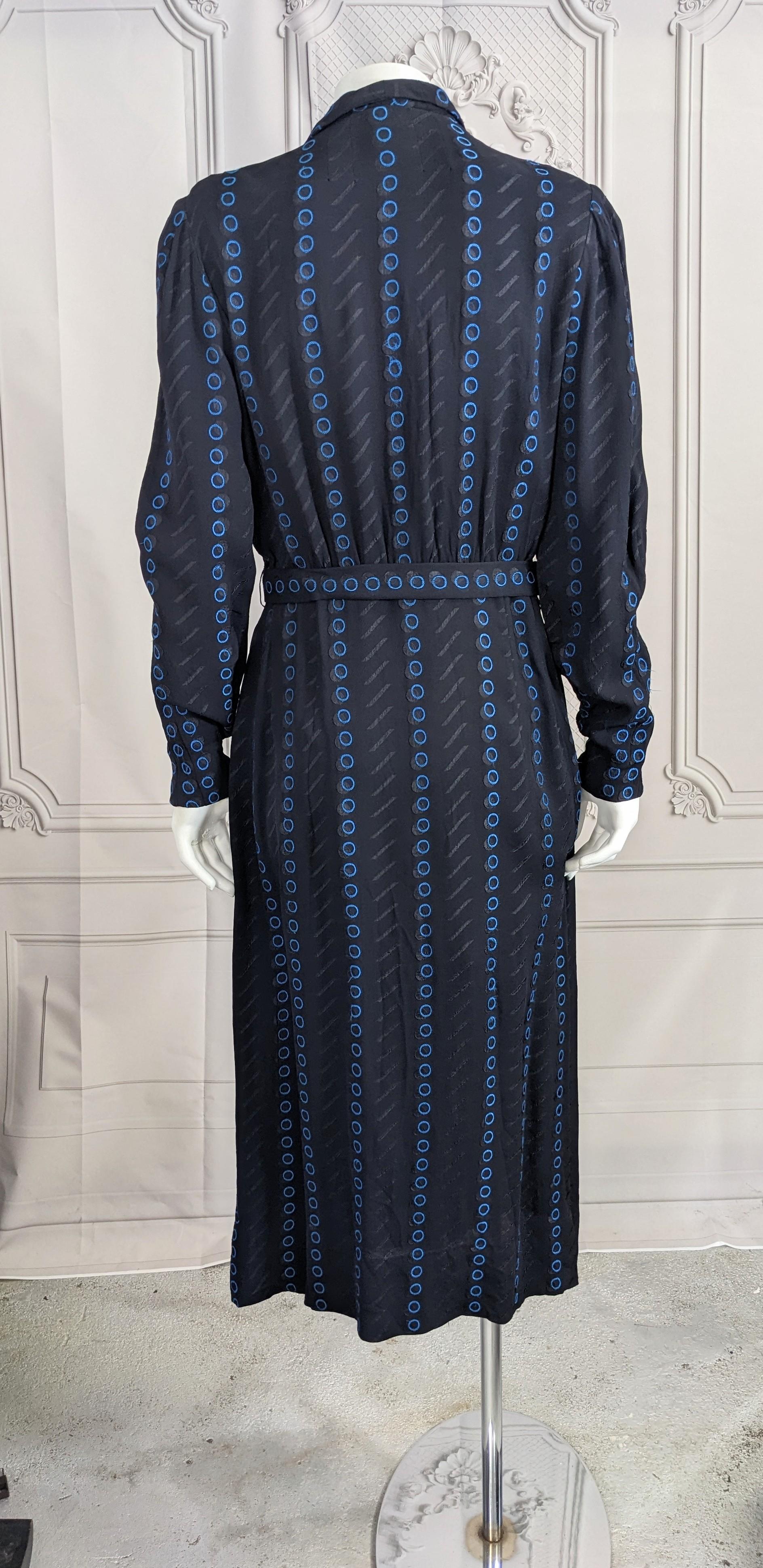 Art Deco Rayon Day Dress, Retailed by Moore's Honolulu  For Sale 3