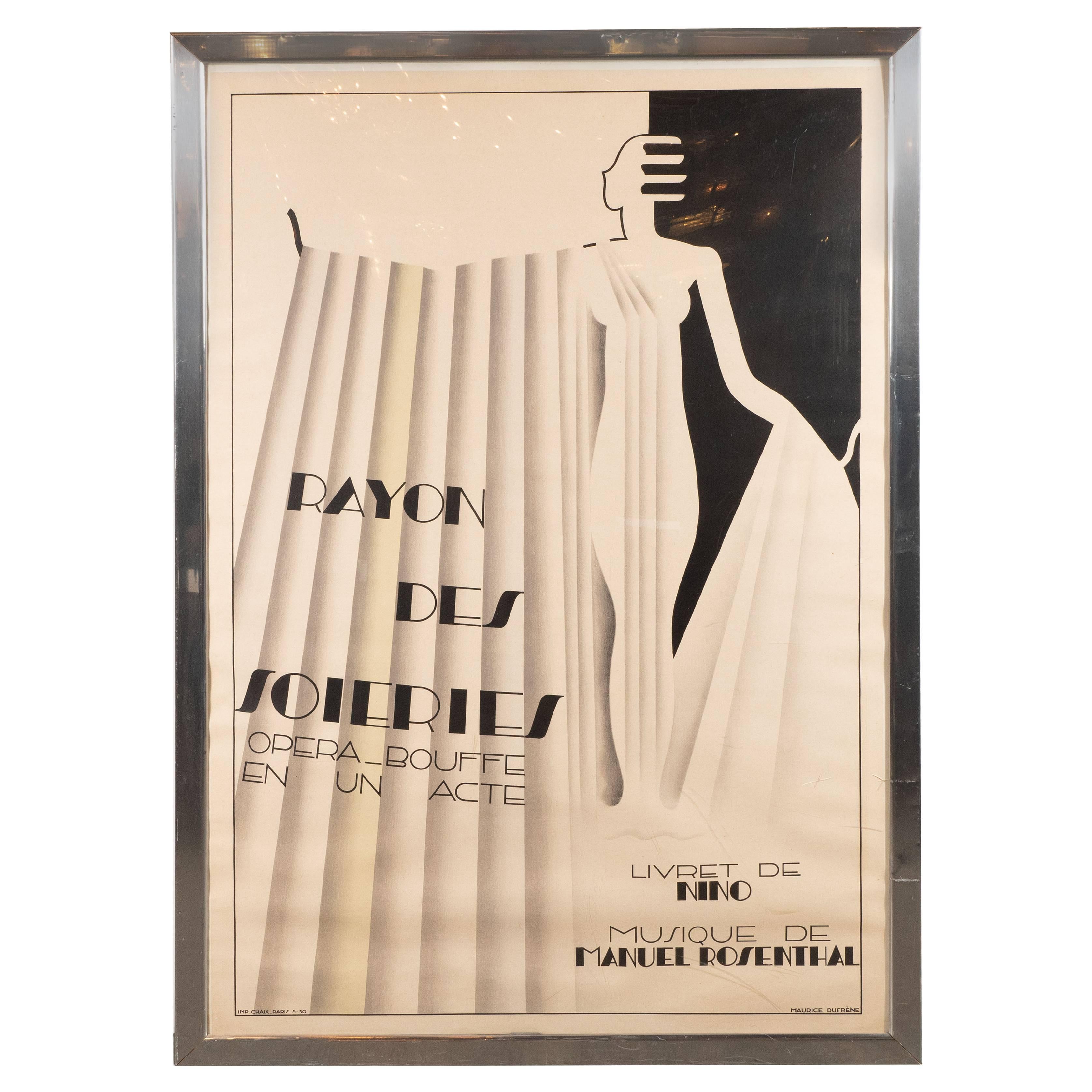 Art Deco Rayon Des Soieries Opera Bouffe Lithograph by Maurice Dufrène