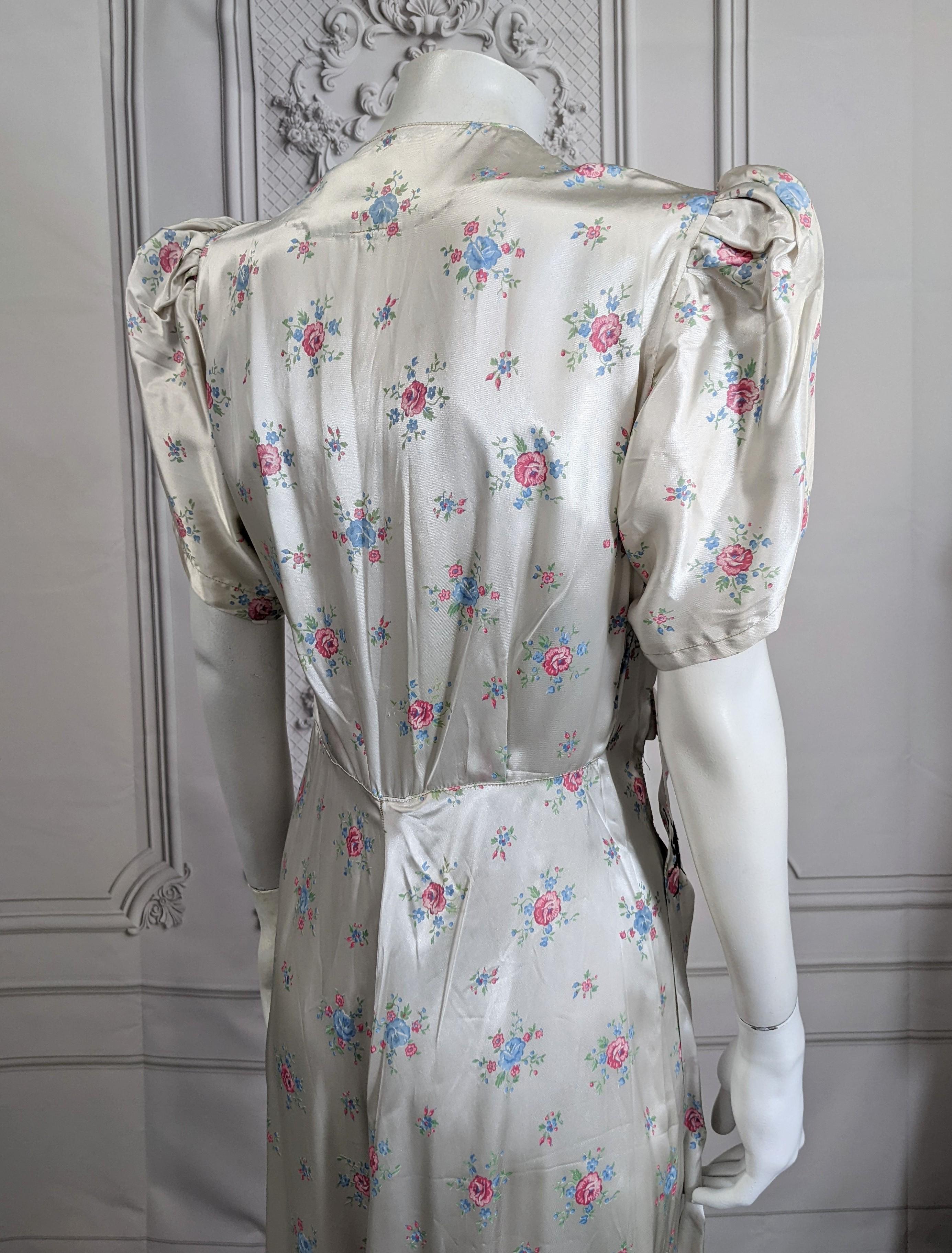 Art Deco Rayon Floral Gown Upcyled by Studio VL For Sale 5