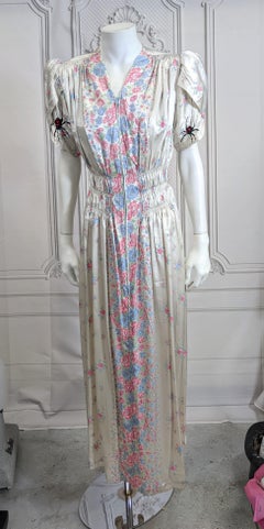 Art Deco Rayon Floral Gown Upcyled by Studio VL