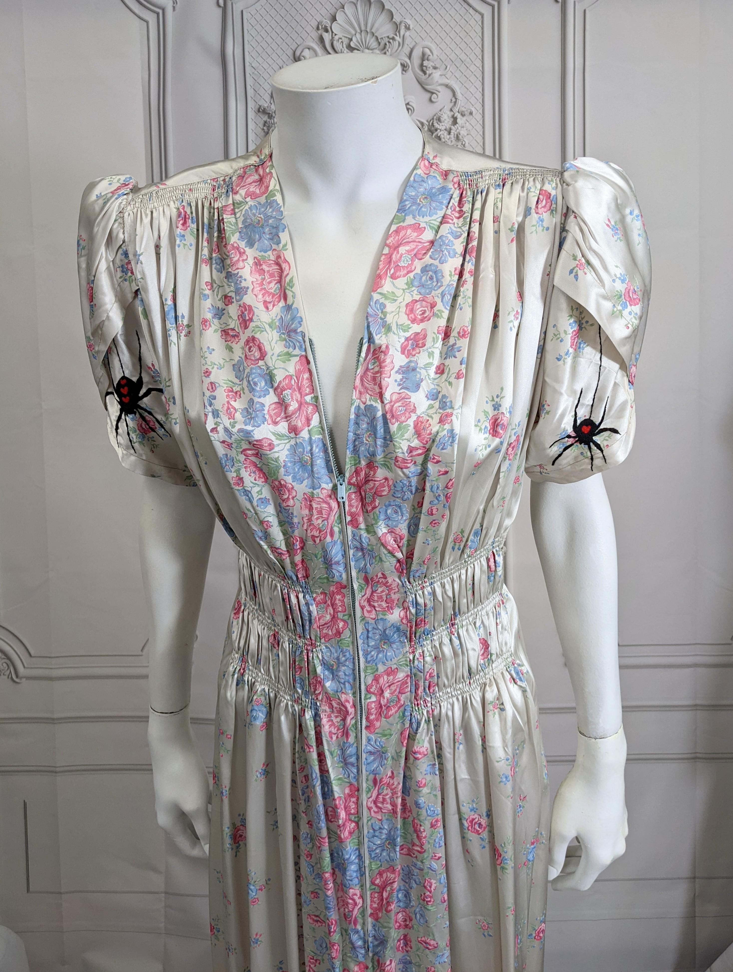 Art Deco Rayon Floral Gown Upcyled by Studio VL In Good Condition For Sale In New York, NY
