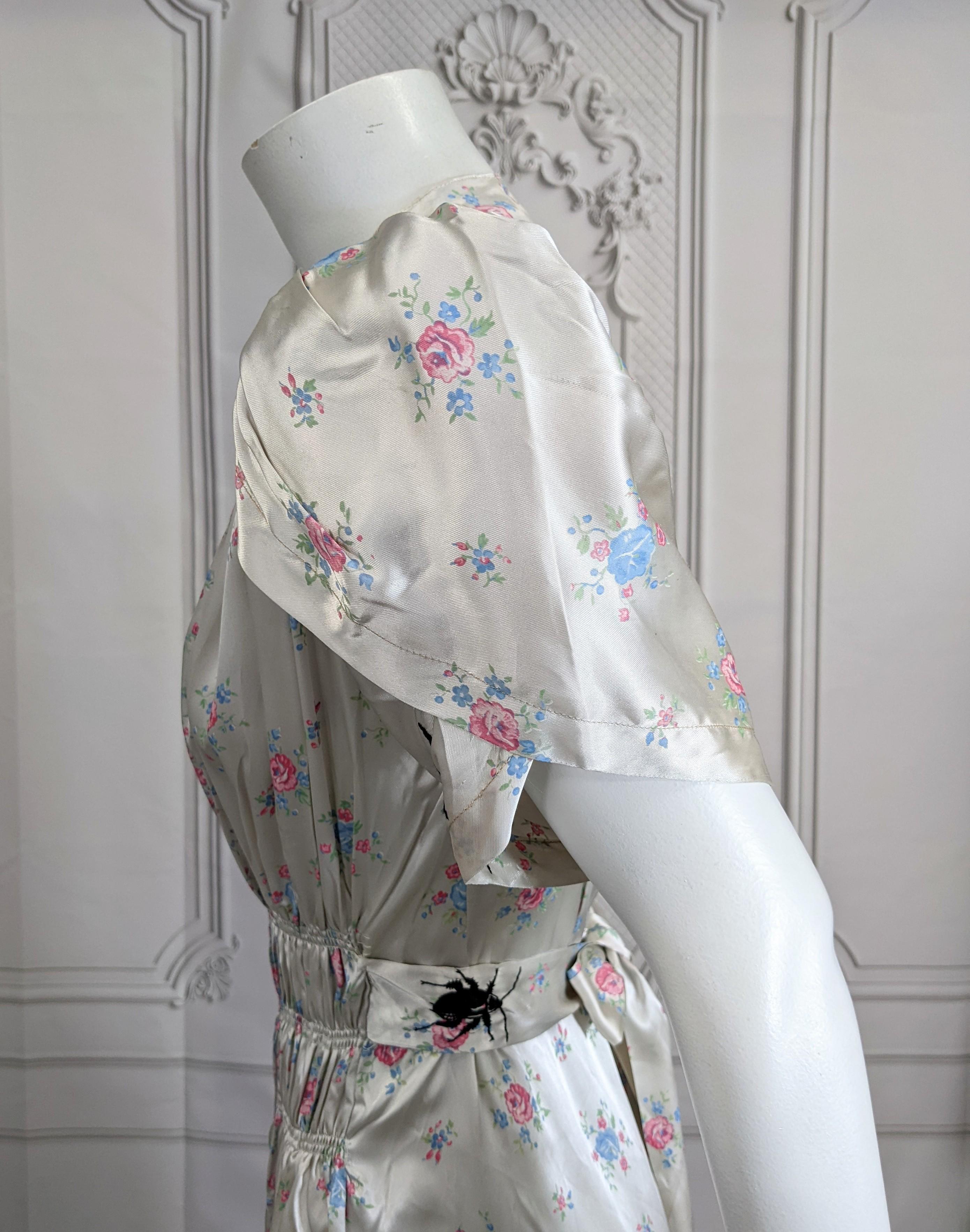 Art Deco Rayon Floral Gown Upcyled by Studio VL For Sale 2