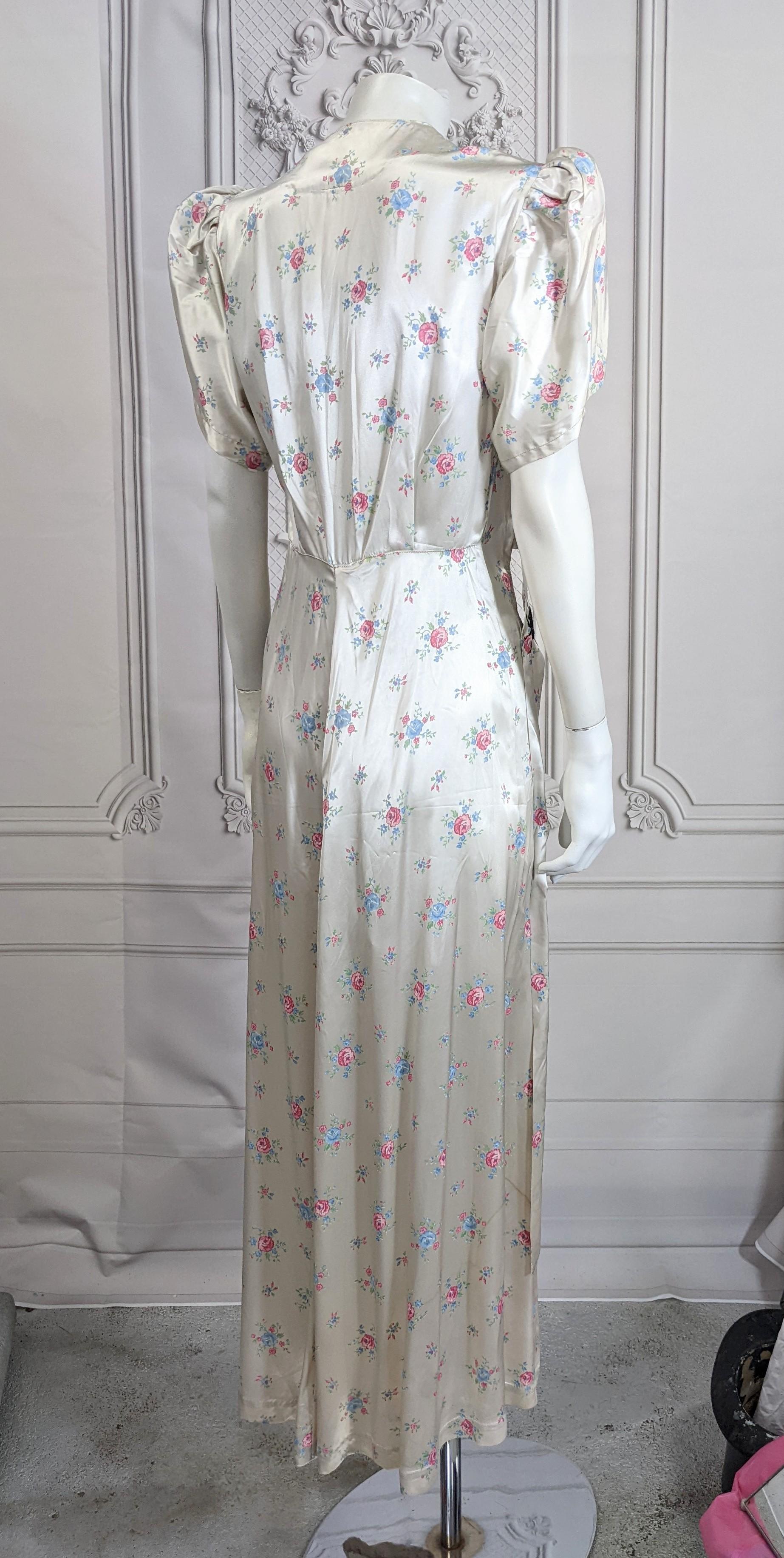 Art Deco Rayon Floral Gown Upcyled by Studio VL For Sale 4