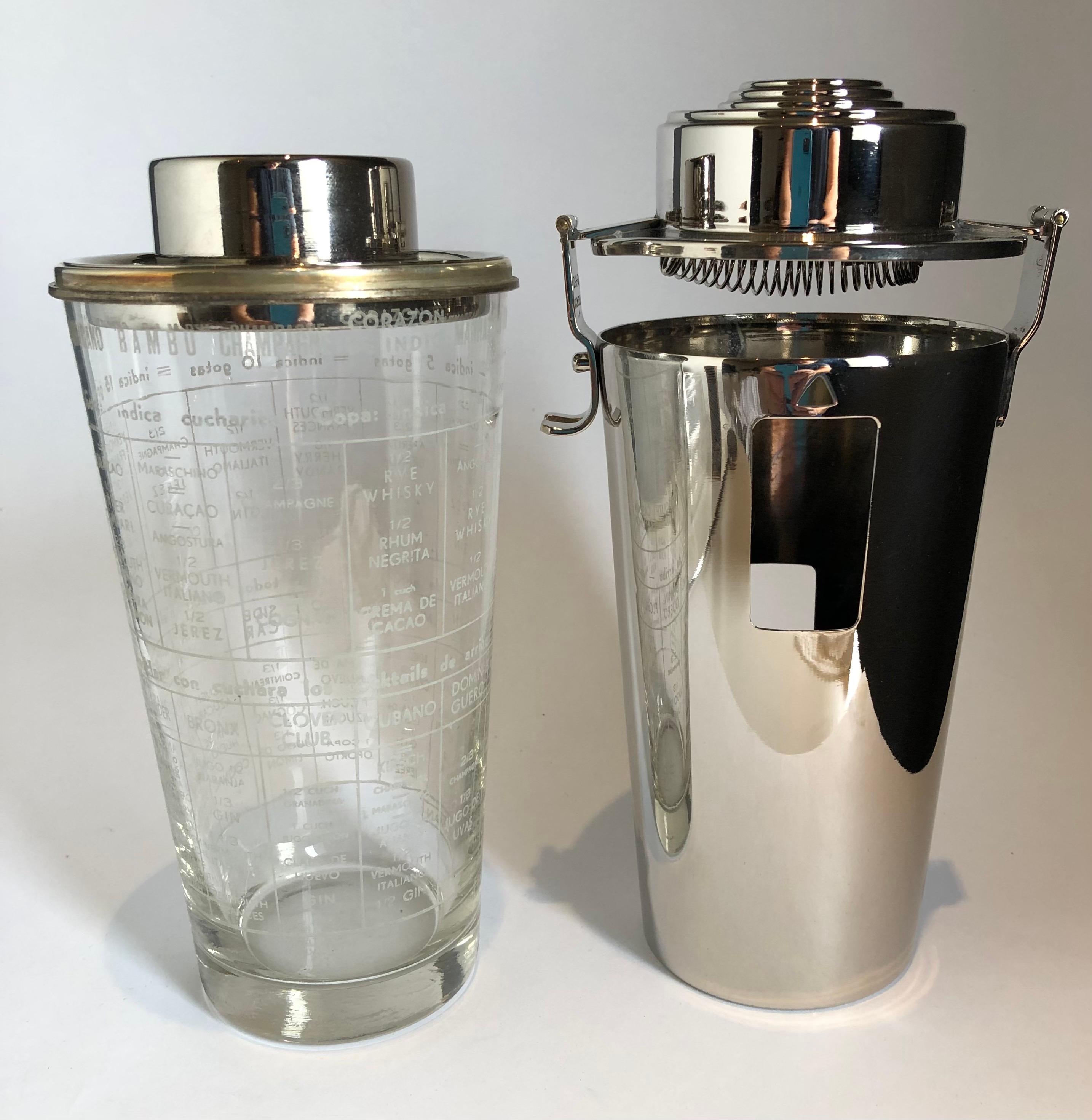 Art Deco Recipes Cocktail Shaker “the Barman“ by Ghiso, France 1930’s 11