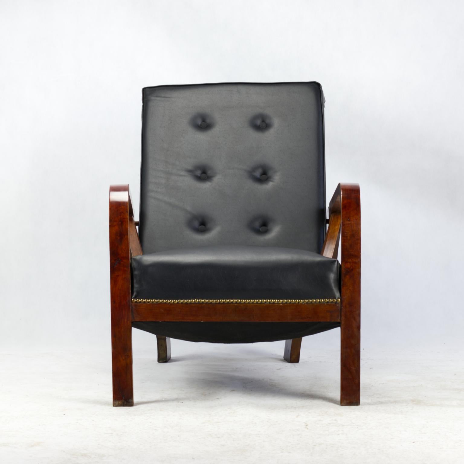 Art Deco Recliner Lounge Chair Czechoslovakia, 1930’s For Sale 2