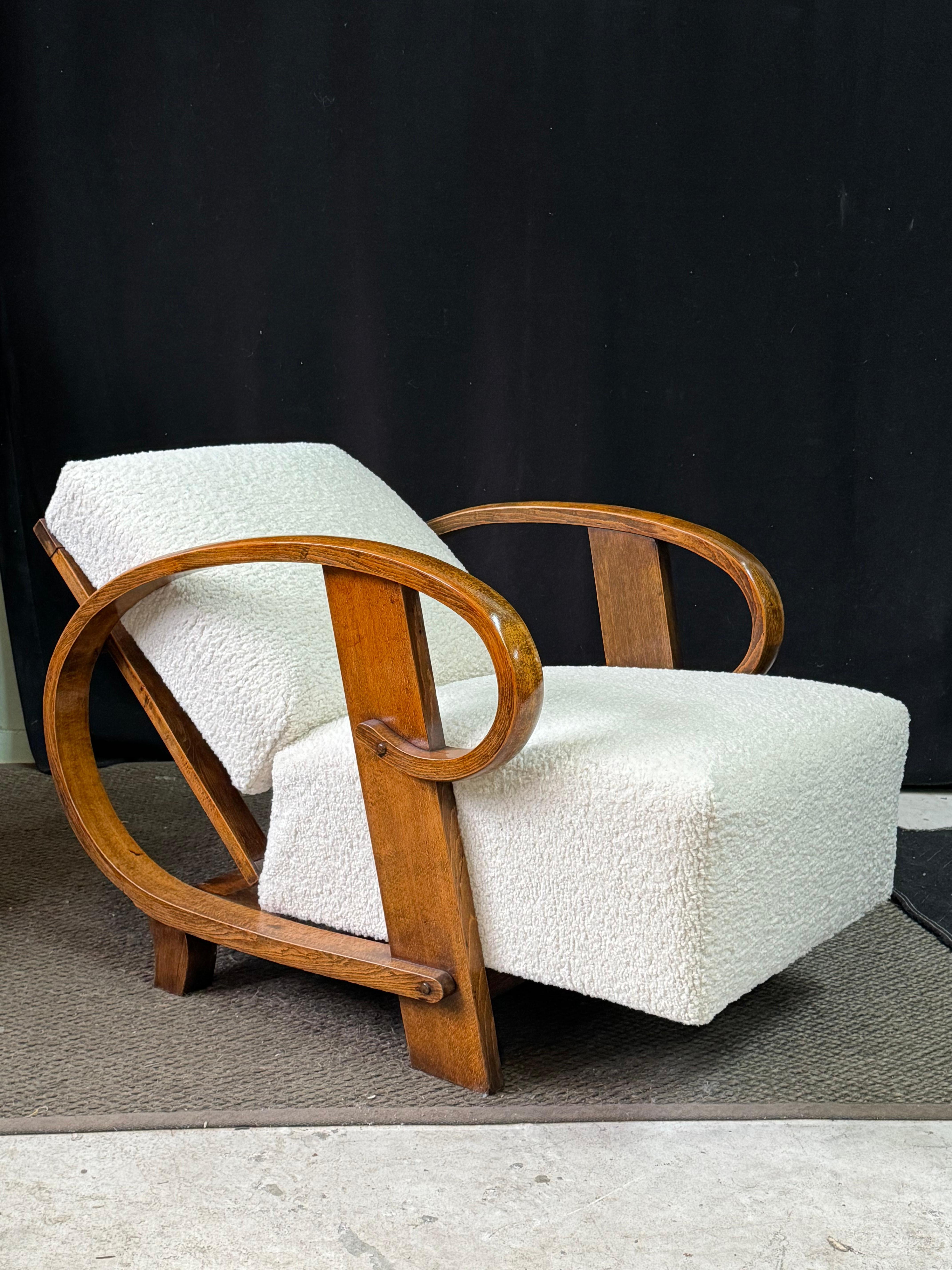 Sillón reclinable Art Decó de madera curvada de Thonet, circa años 20 en Bueno estado para la venta en Atlanta, GA