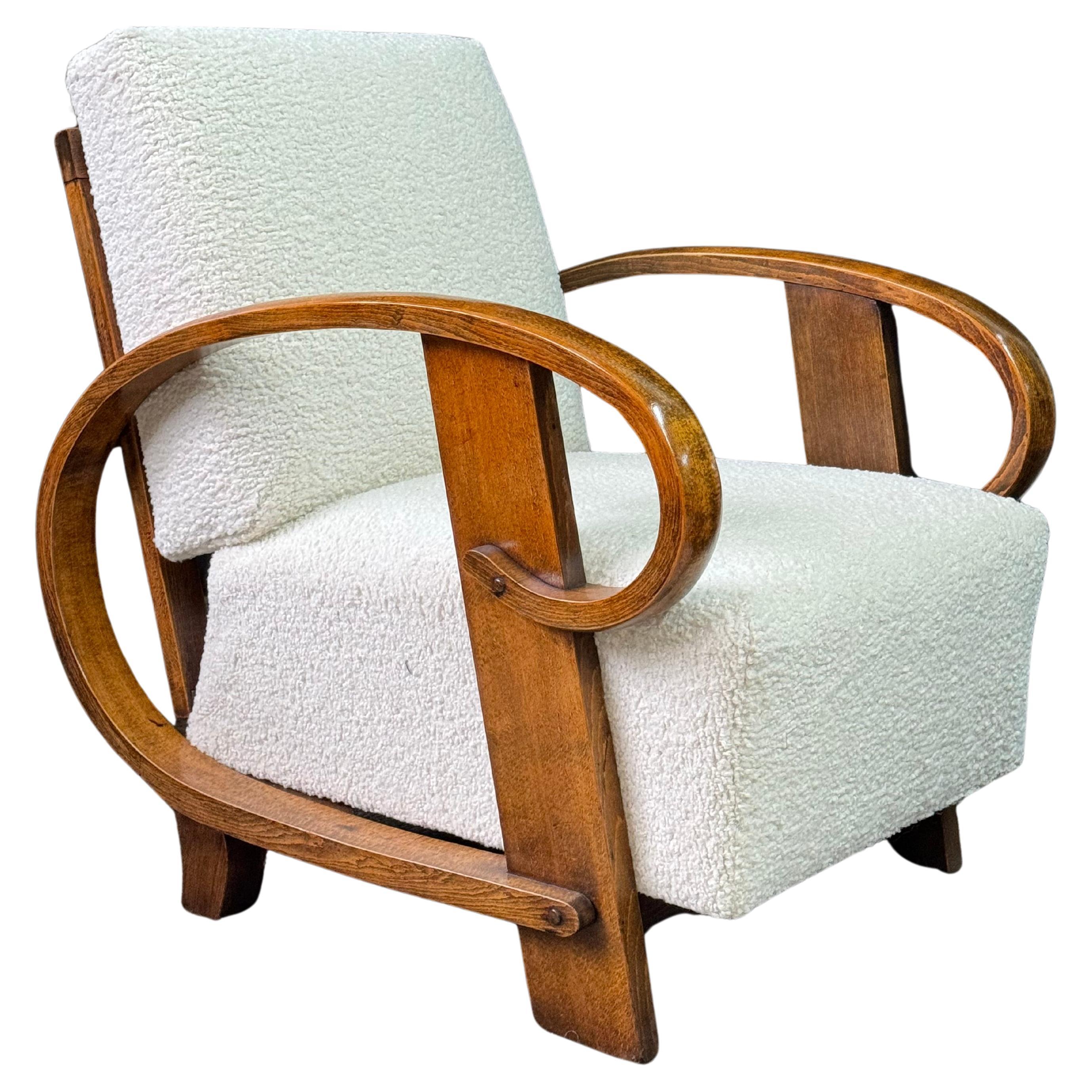 Sillón reclinable Art Decó de madera curvada de Thonet, circa años 20 en venta