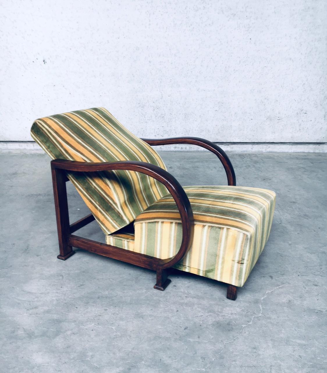 Ensemble de fauteuil de salon en bois courbé inclinable Art Déco, années 1930 en vente 3