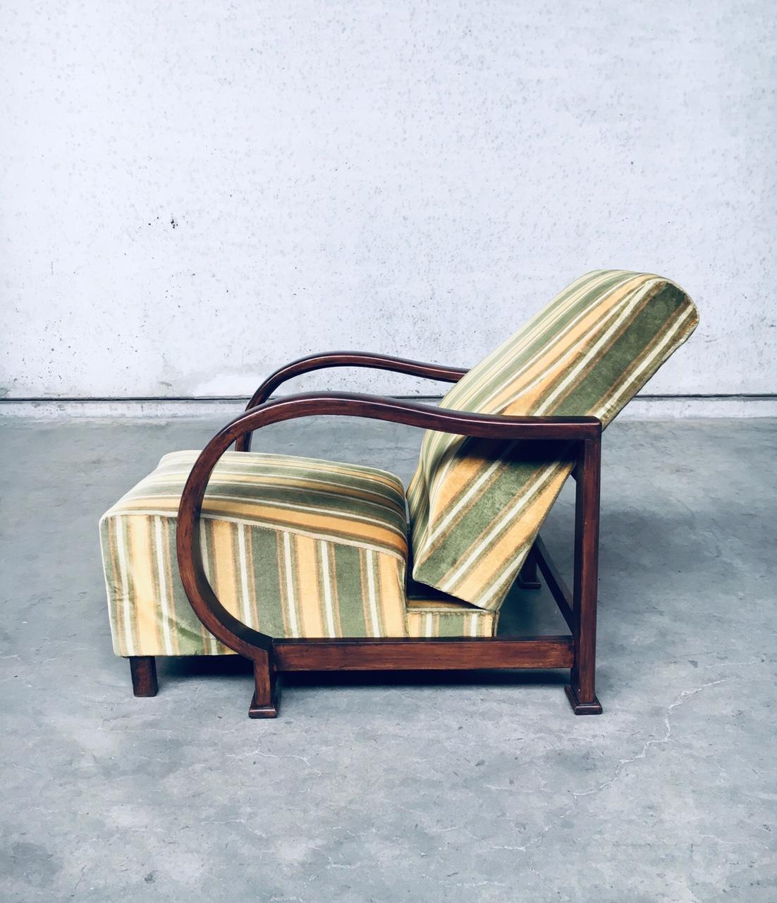 Ensemble de fauteuil de salon en bois courbé inclinable Art Déco, années 1930 en vente 6