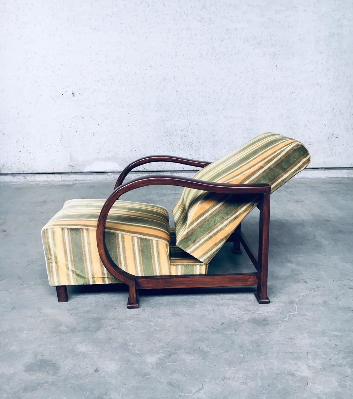 Ensemble de fauteuil de salon en bois courbé inclinable Art Déco, années 1930 en vente 7