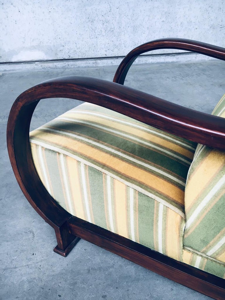 Art Deco Reclining Bentwood Armchair Lounge Chair Set, 1930's For Sale