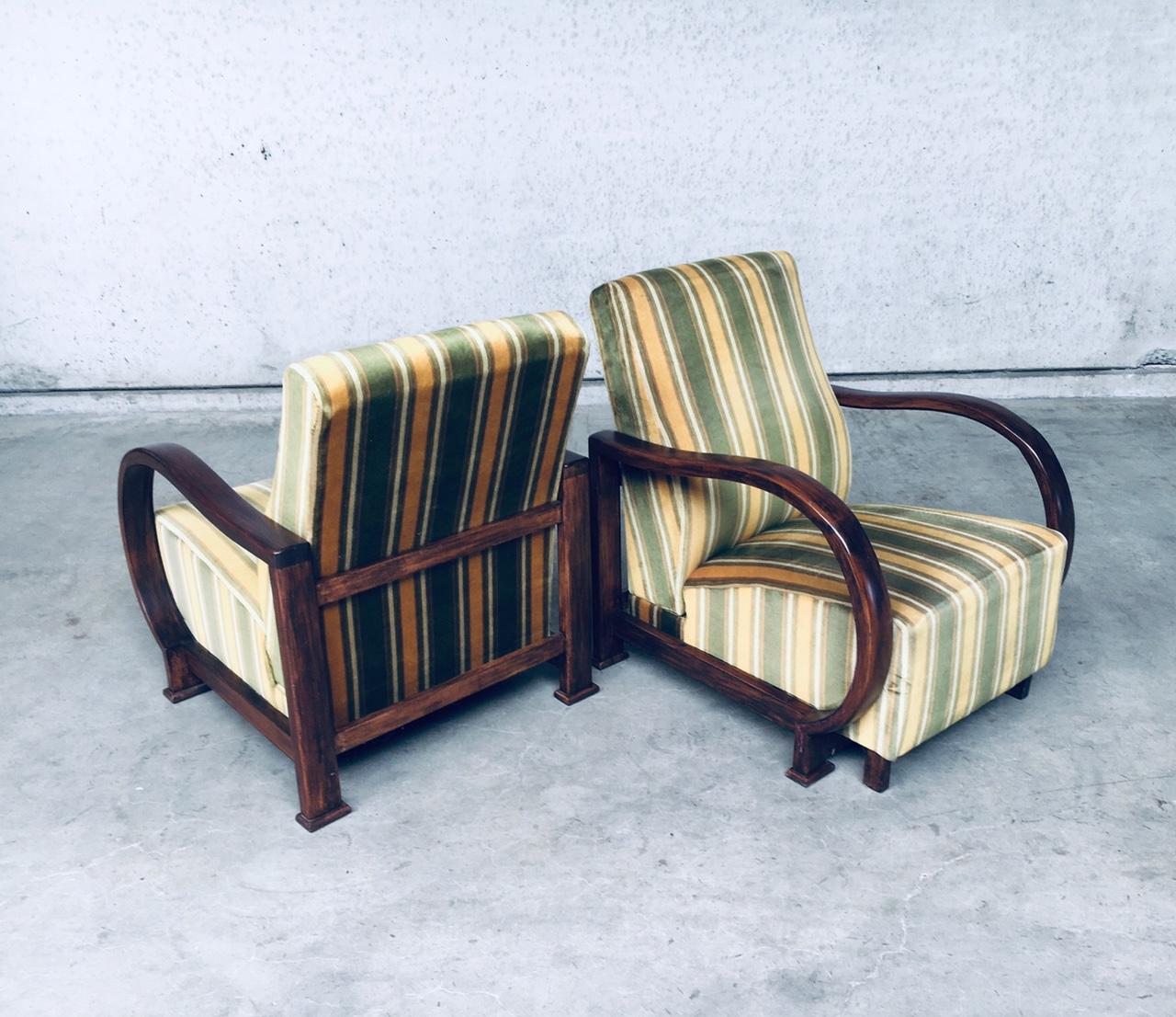Ensemble de fauteuil de salon en bois courbé inclinable Art Déco, années 1930 Bon état - En vente à Oud-Turnhout, VAN