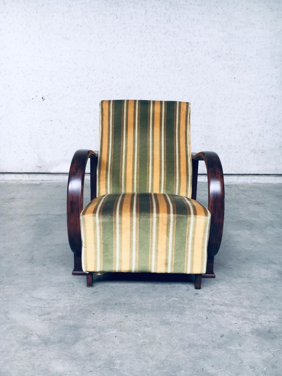 Ensemble de fauteuil de salon en bois courbé inclinable Art Déco, années 1930 en vente 1