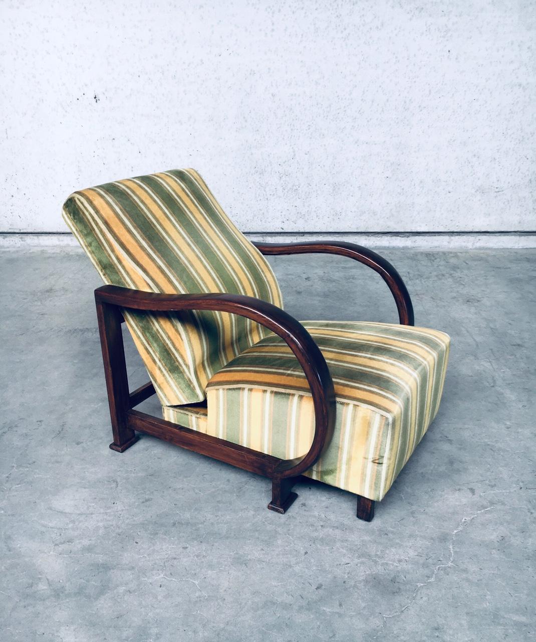 Art Deco Reclining Bentwood Armchair Lounge Chair Set, 1930's For Sale 2