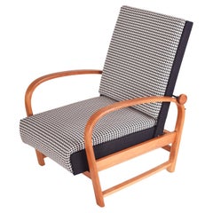 Art-Deco-Liegestuhl von Thonet aus den 1930er Jahren, restaurierte matte Oberfläche