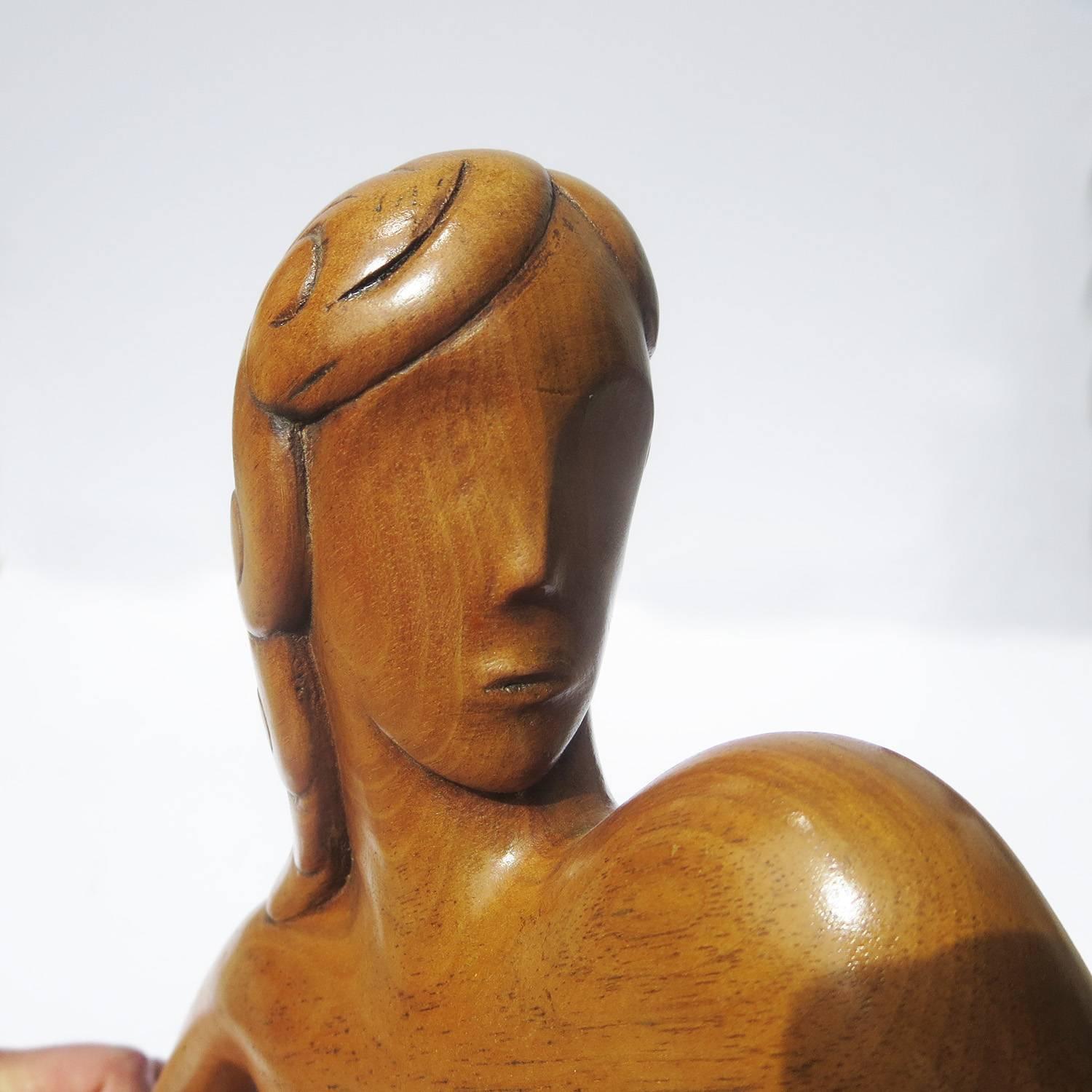 Art Deco Reclining Nude Sculpture by Laszlo Hoenig In Excellent Condition In North Hollywood, CA
