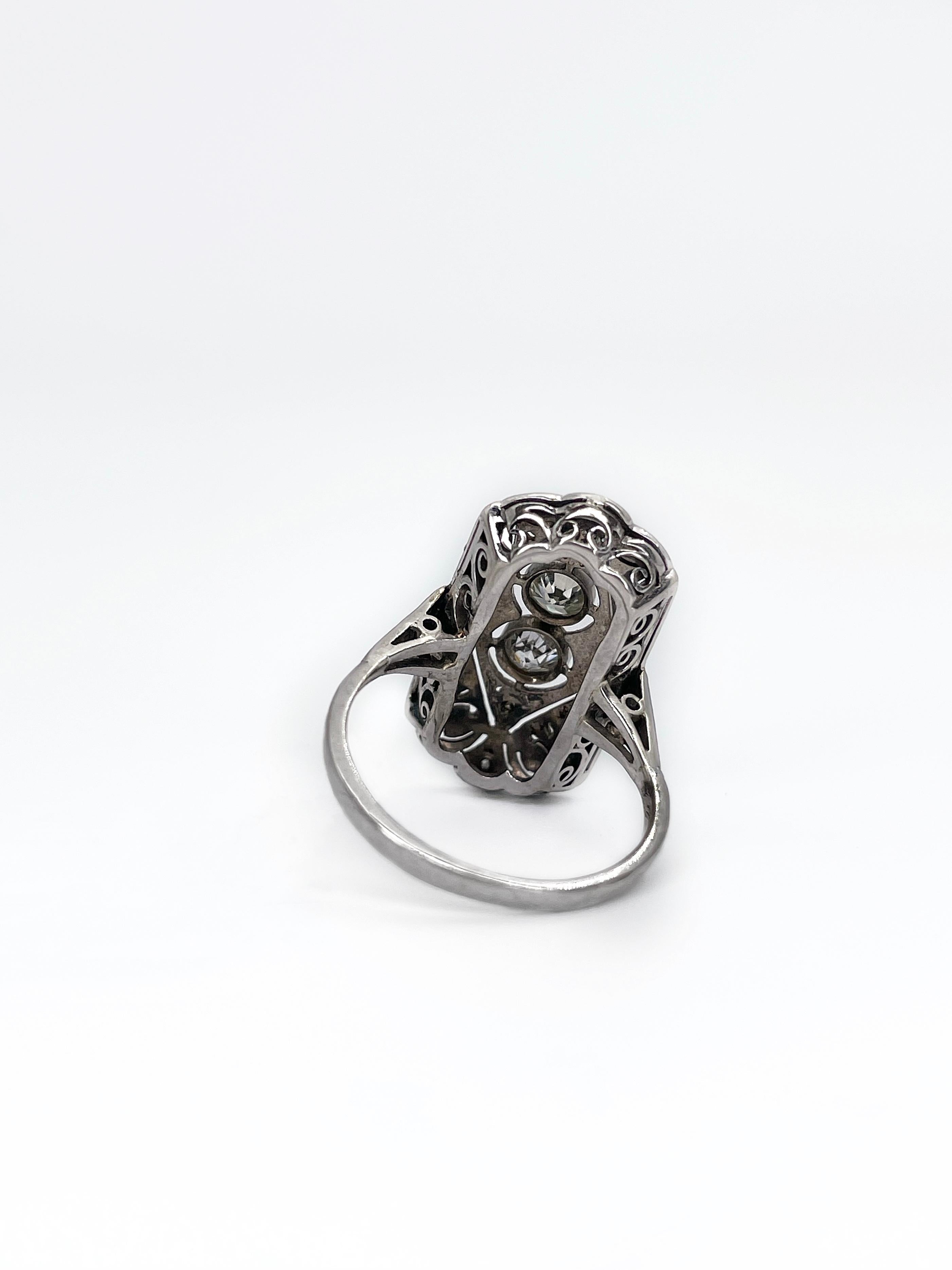 art deco rectangle ring