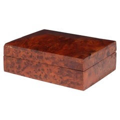 Art Deco Rectangular Burled Carpathian Elm Decorative Box