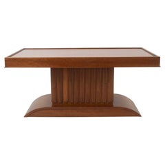 Art Deco Rectangular Coffee Table in Mahogany with Storage, 1930s