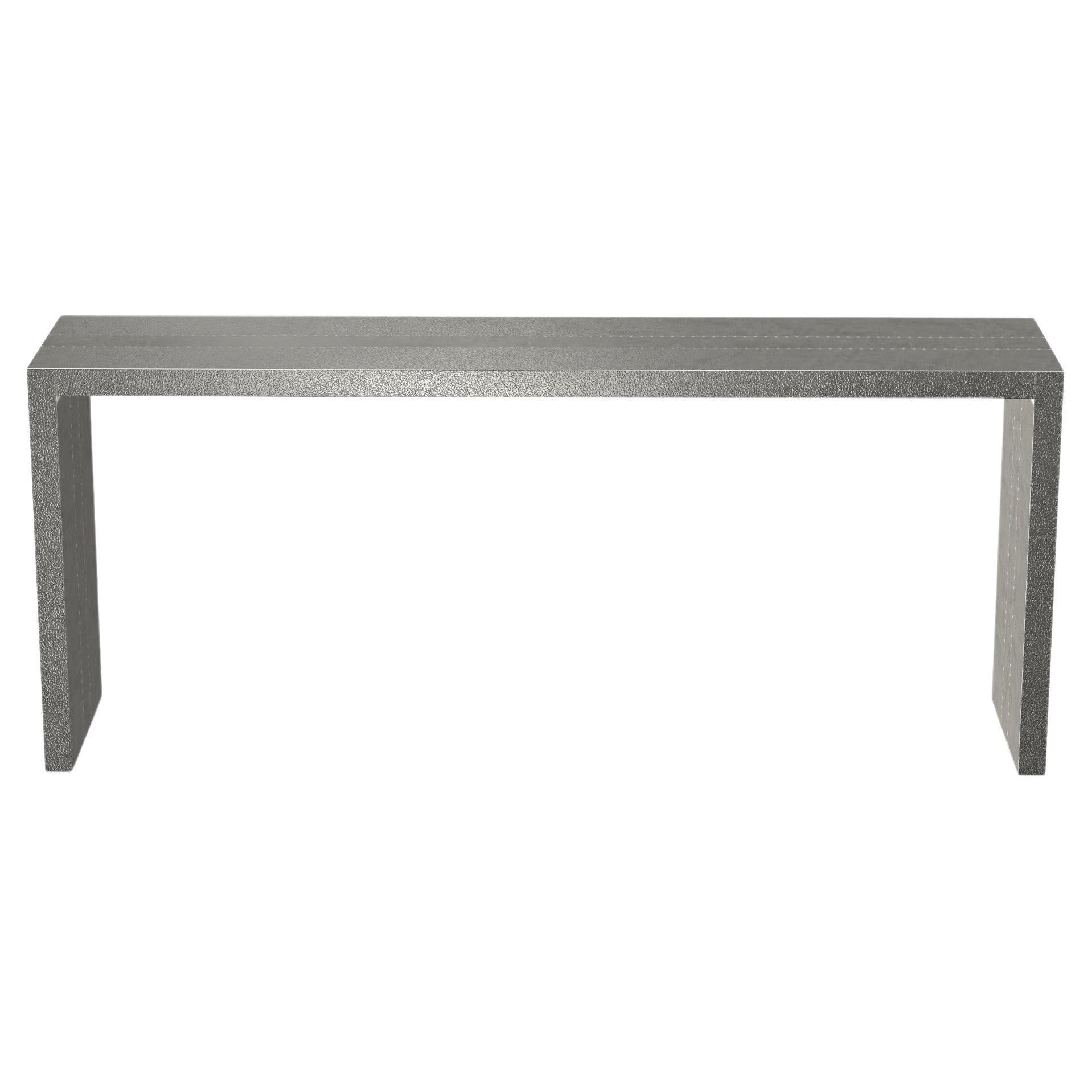 Art Deco Rectangular Console Tables Fine Hammered White Bronze by Alison Spear