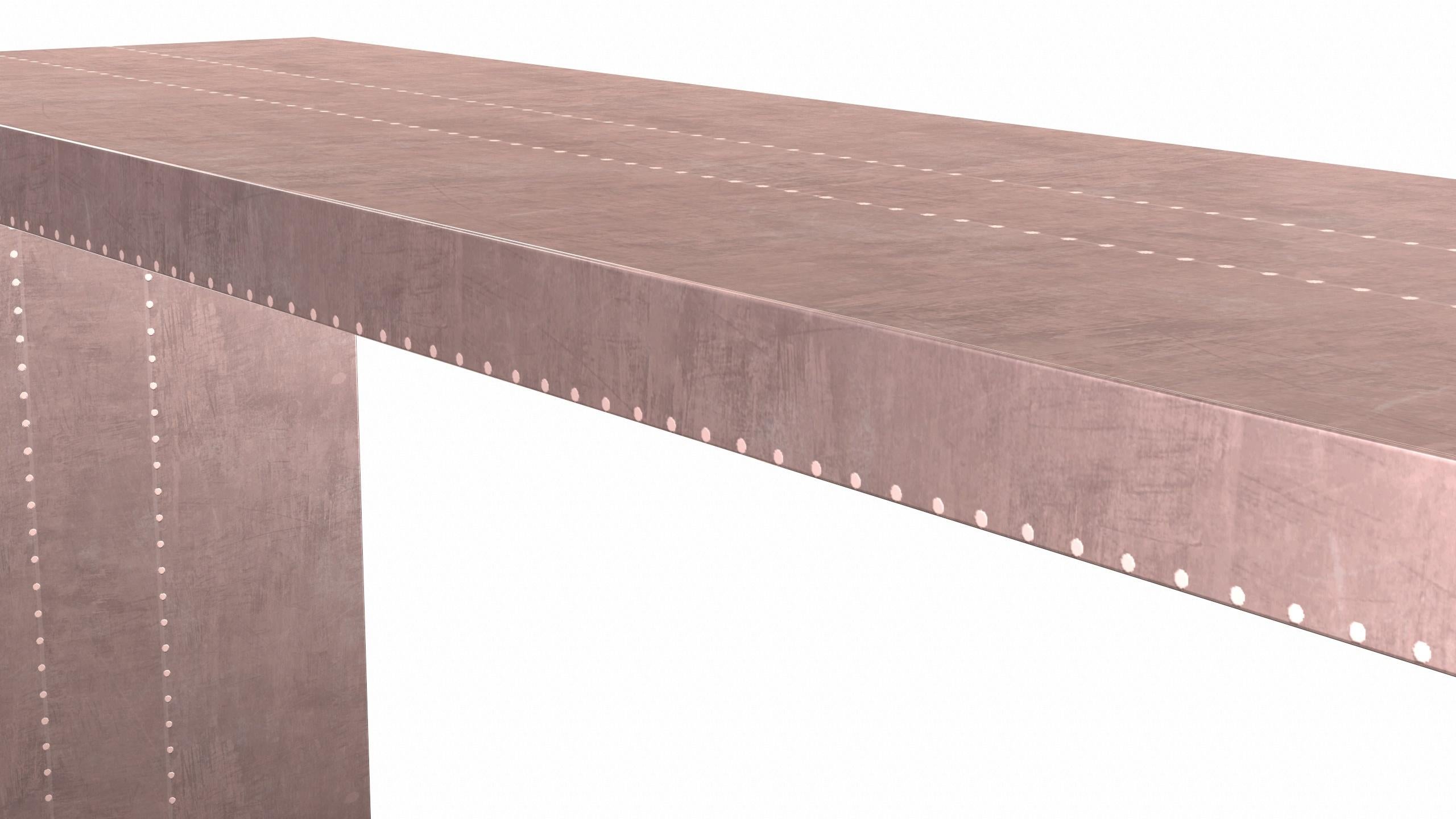Tables console rectangulaires Art déco Cuivre lisse par Alison Spear pour S. Odegard en vente 1