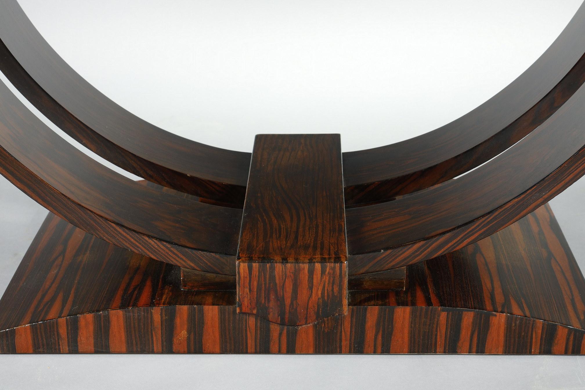 Art Déco rectangular dining table in Macassard Ebony Veneer  For Sale 7