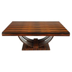 Art Déco rectangular dining table in Macassard Ebony Veneer 