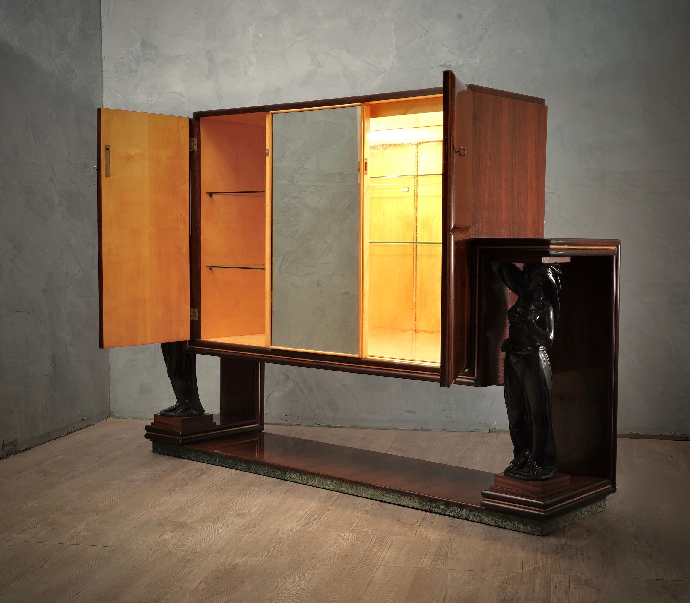 Art Deco Rectangular Italian Bar Cabinet, 1940 2