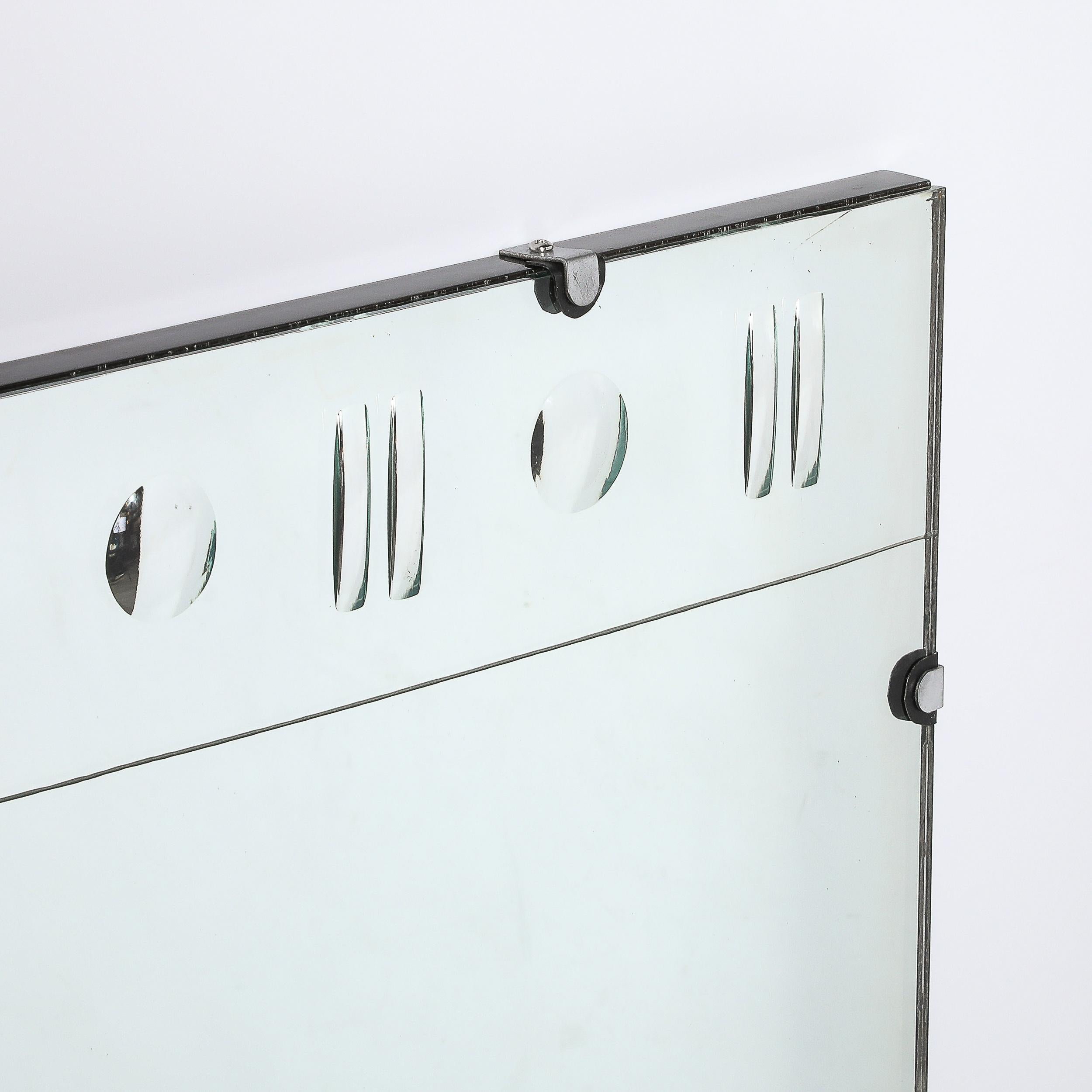 Art Deco Rectangular Mirror with Reversed Etched Geometric Detailing For Sale 1