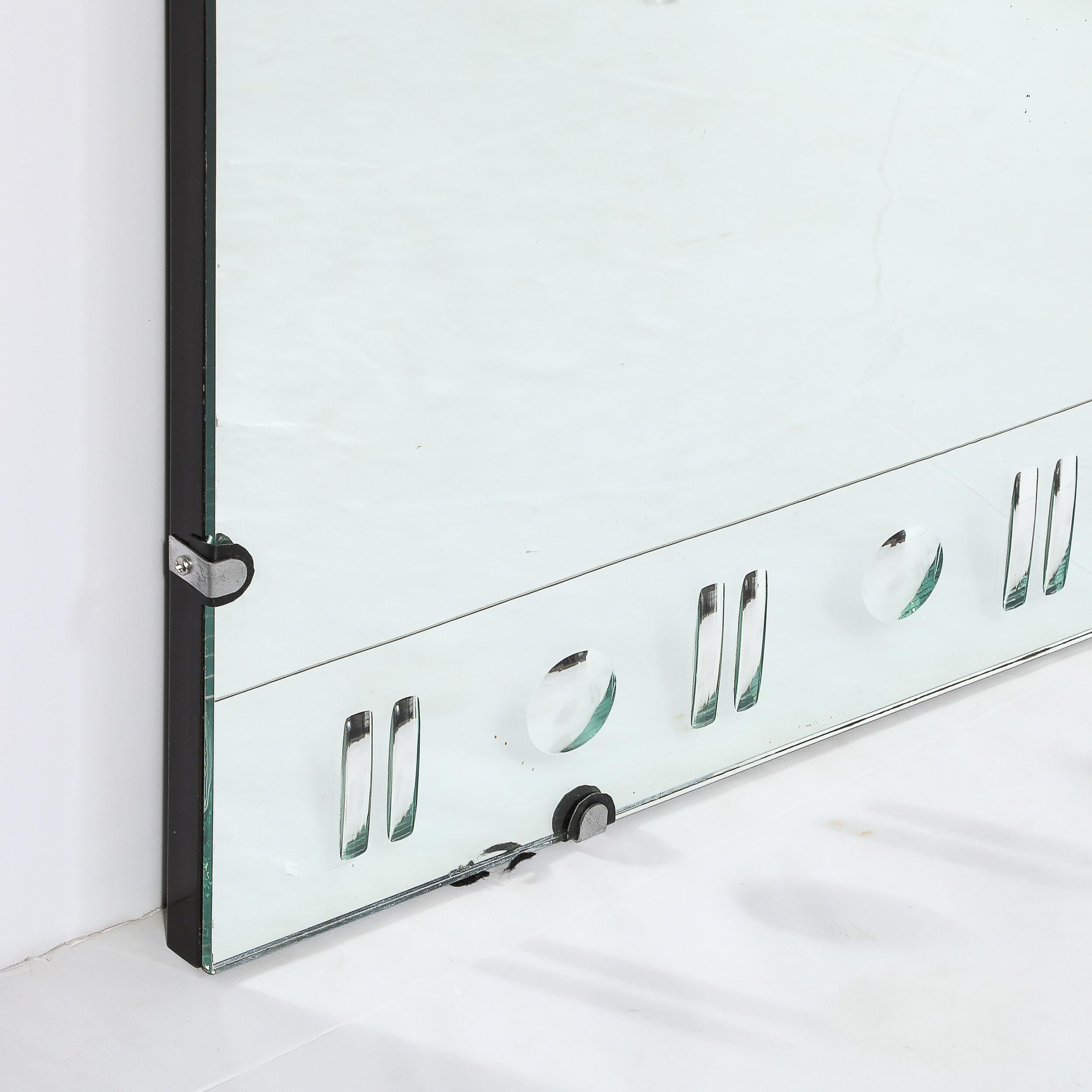 Art Deco Rectangular Mirror with Reversed Etched Geometric Detailing For Sale 2