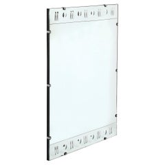 Art Deco Rectangular Mirror with Reversed Etched Geometric Detailing