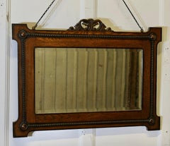Art Deco Rectangular Oak Mirror with Bevelled Glass, 1930