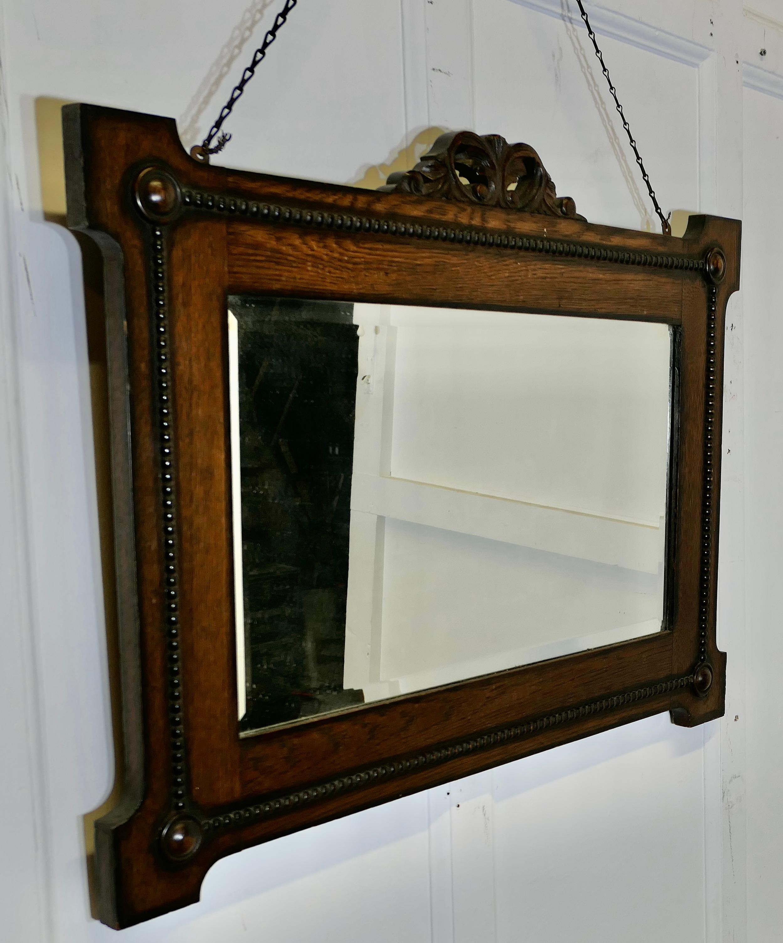 Art Deco Rectangular Oak Mirror im Zustand „Gut“ im Angebot in Godshill, Isle of Wight