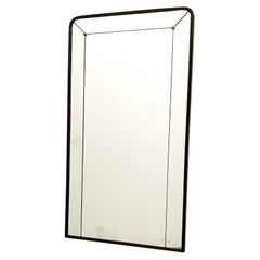 Art Deco Rectangular Wall Mirror with Black Beech Frame, Italy