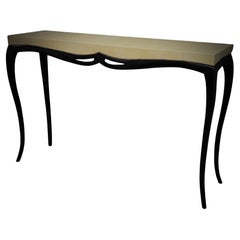 Antique Art Deco Rectangular Wood and Goat Skin French Console Tables, 1920
