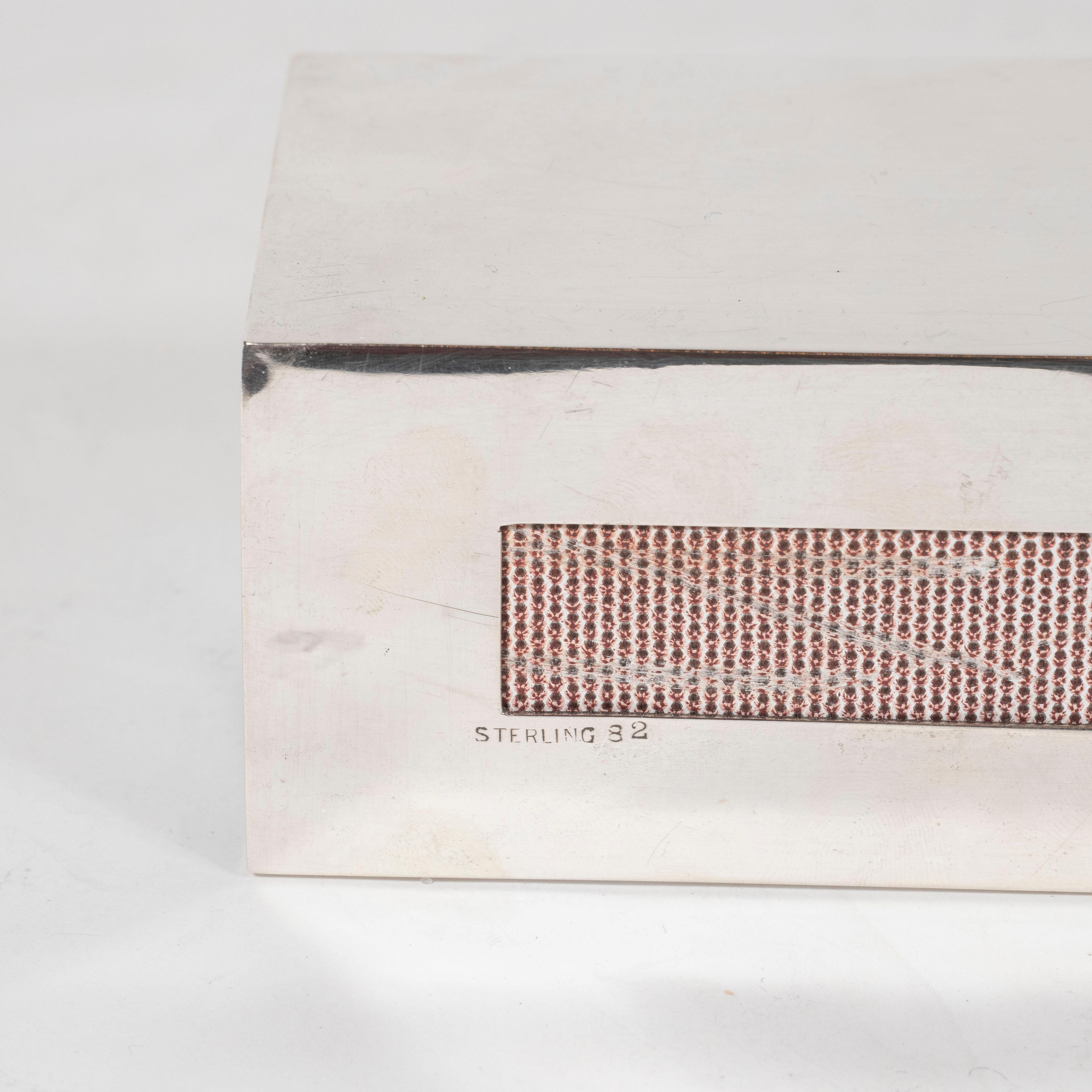Boîte d'allumettes rectangulaire Art déco en argent sterling par Black:: Starr & Gorham en vente 2