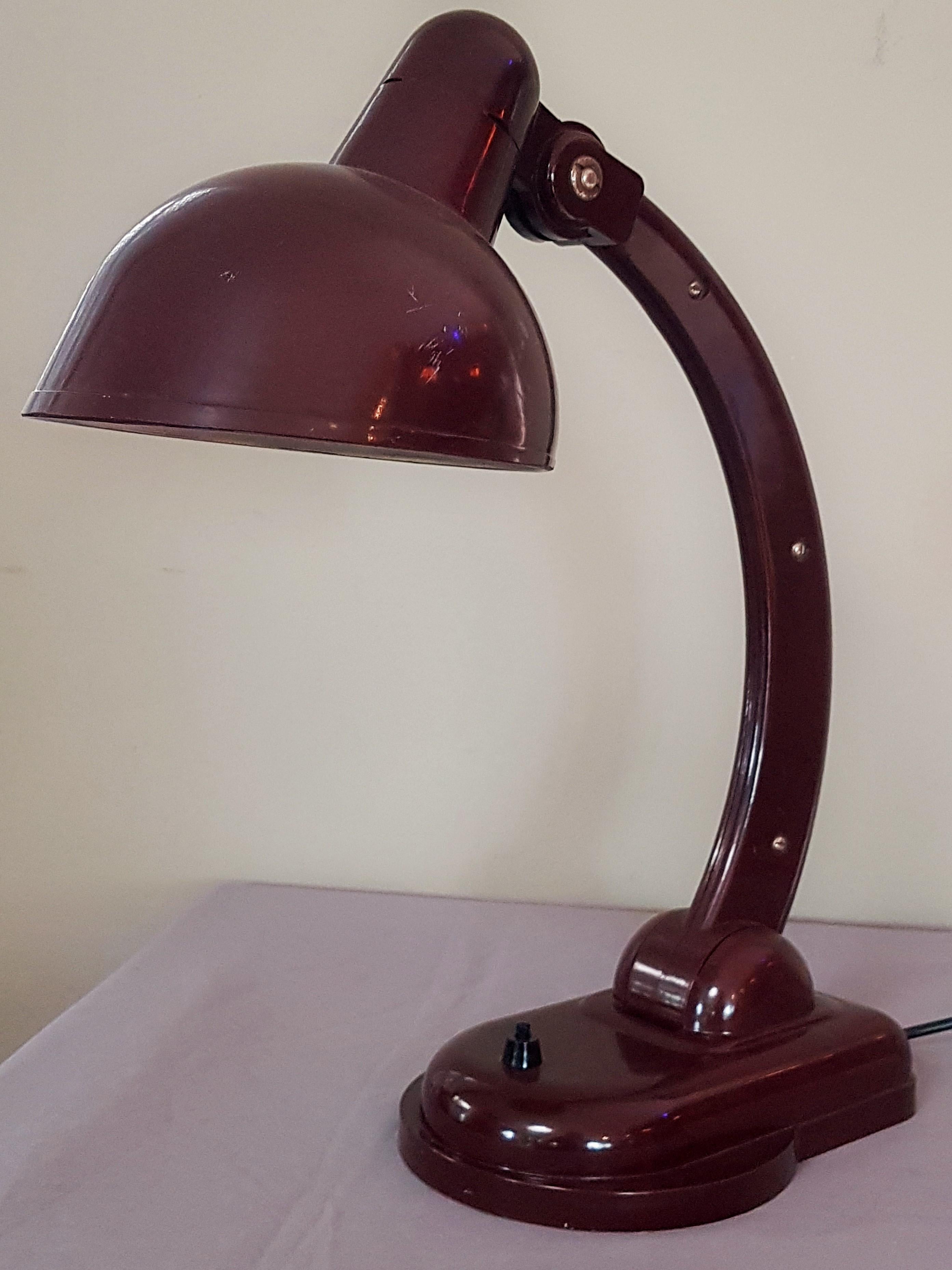 Art Deco Red Bakelite Table Lamp Sigma by Christian Dell, 1930s For Sale 8
