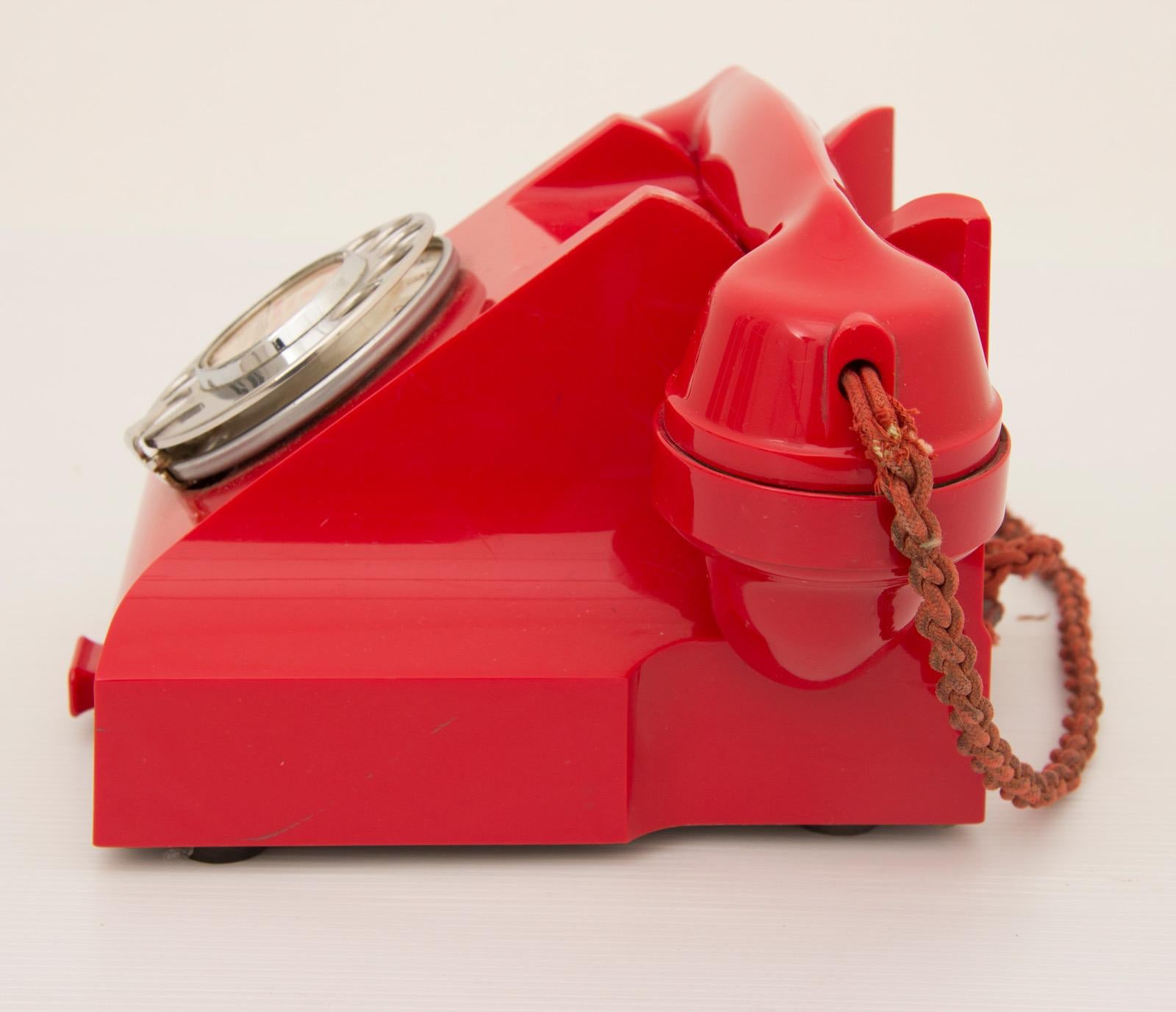 Art Deco Red Bakelite Telephone 1
