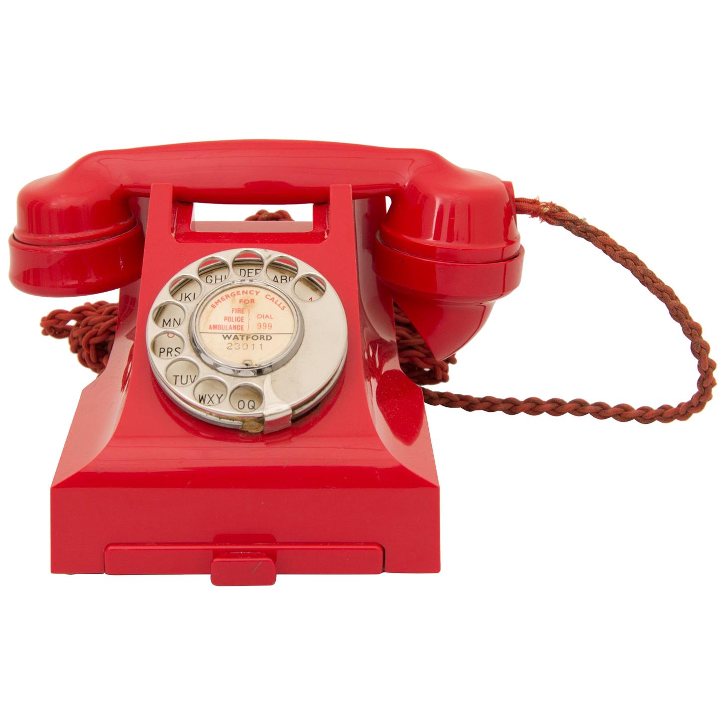 Art Deco Red Bakelite Telephone