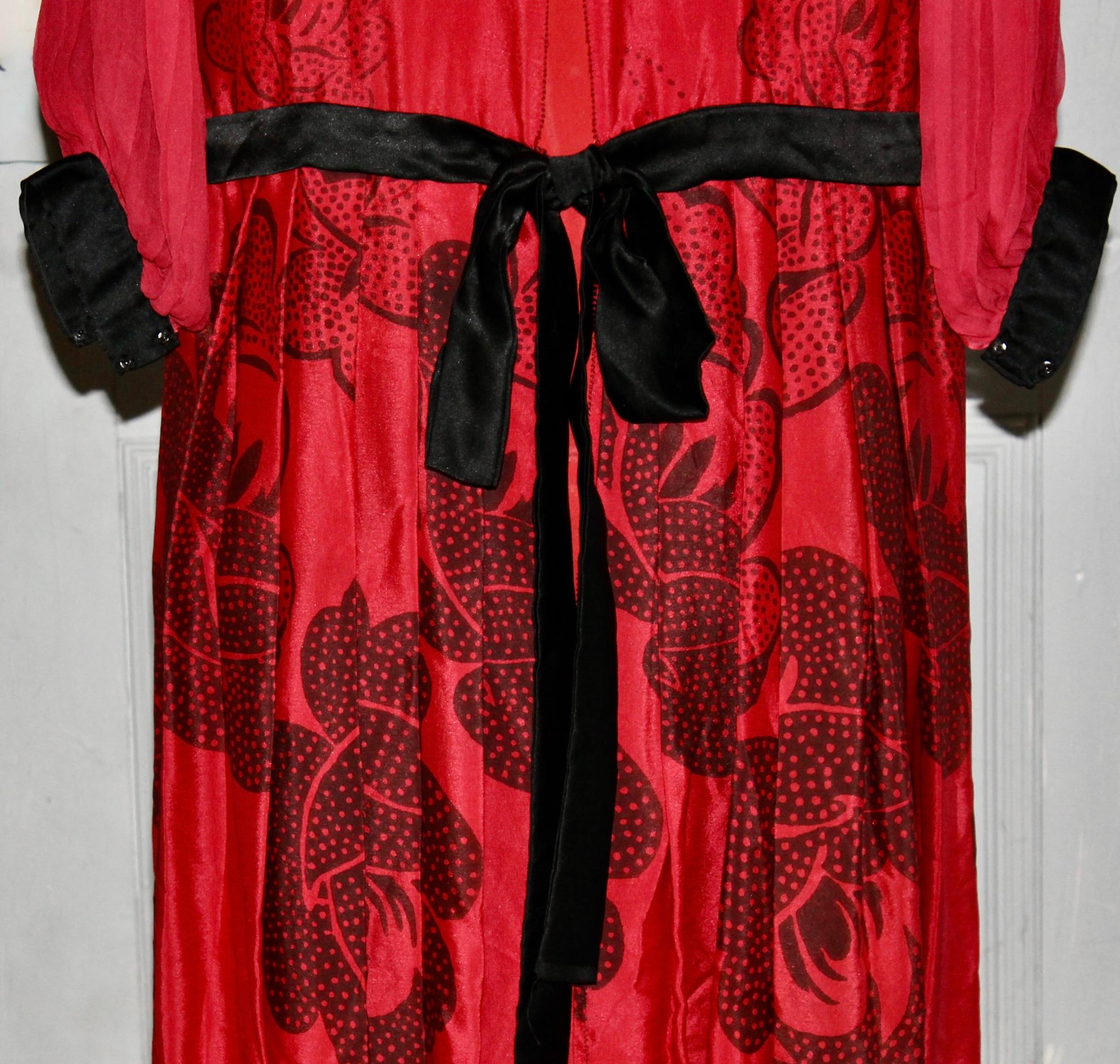 Rotes Chiffon-Kleid „Flapper“ im Art déco-Stil, manner Dufy & Poiret im Angebot 7