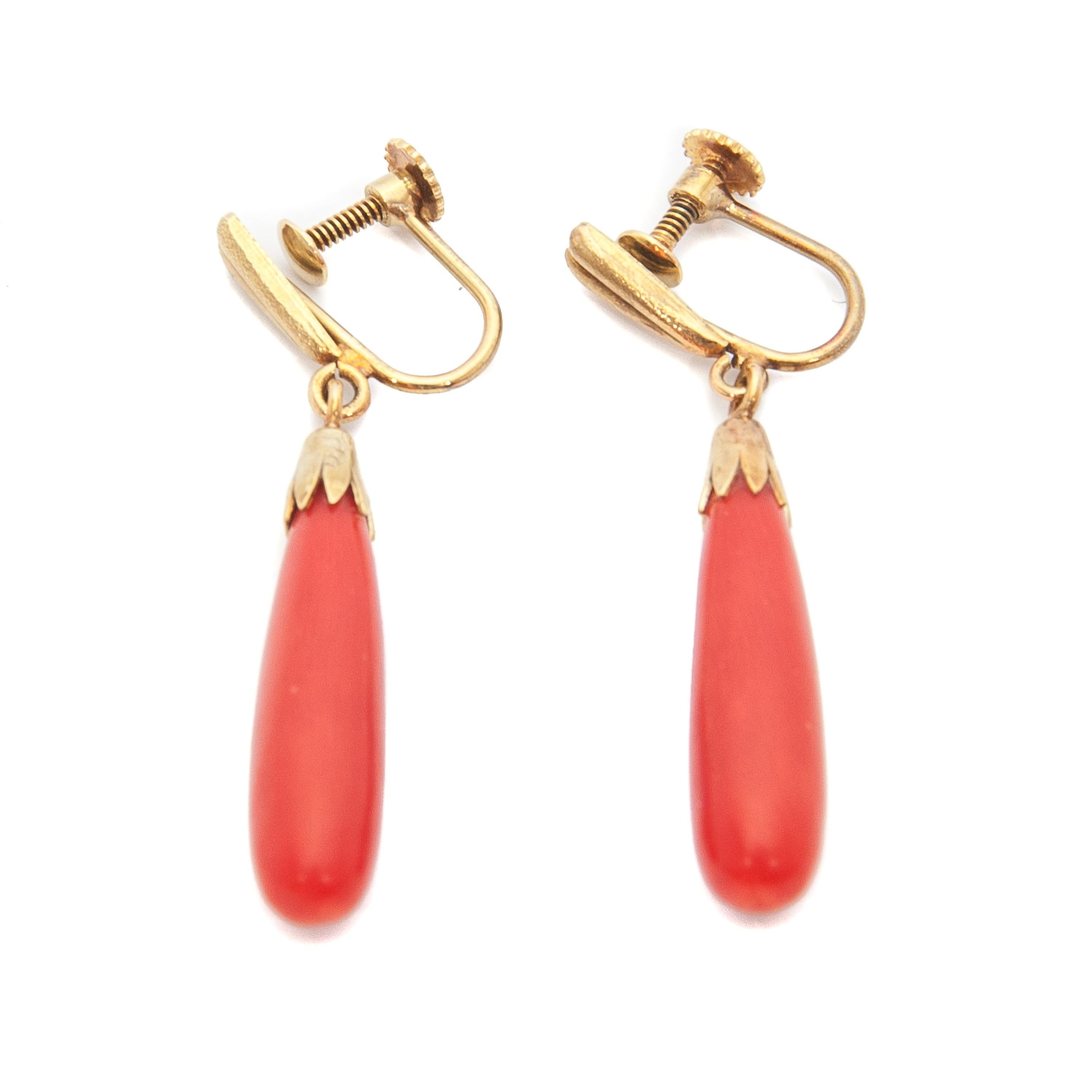 14k gold drop earrings