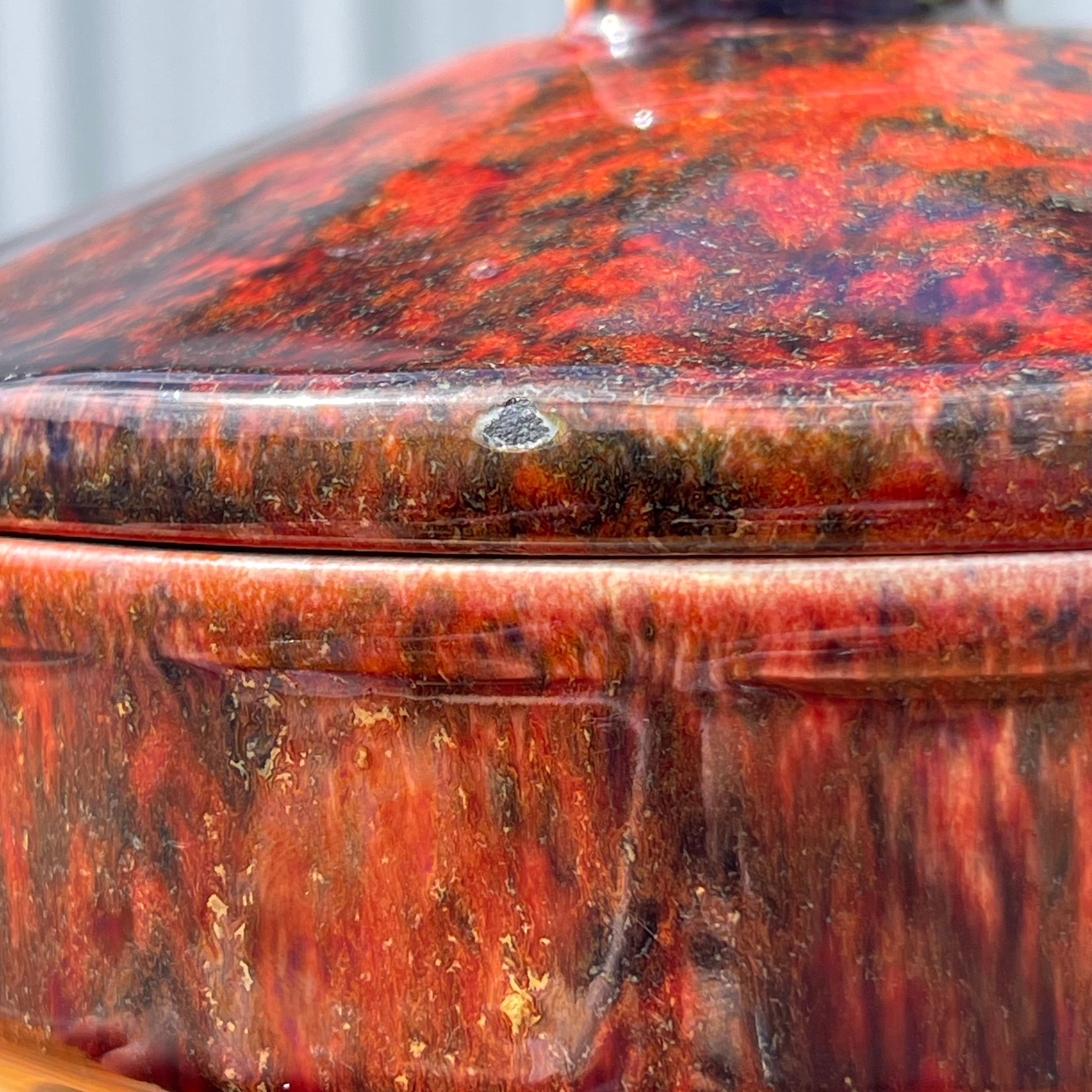 Art Deco Red Flambé Glaze Lidded Box by Paul Millet for Sevres France For Sale 2