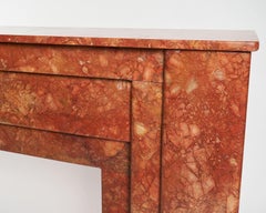 Art Deco, Red Marble Fireplace Mantel, France, circa 1930