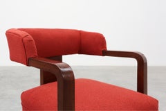 Sedia Art Déco rossa rivestita, Belgio 1920 ca.