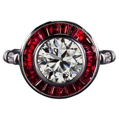 Art Deco Red Ruby Diamond Ring