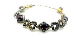 1940’s Art Deco Red Stone Link Bracelet